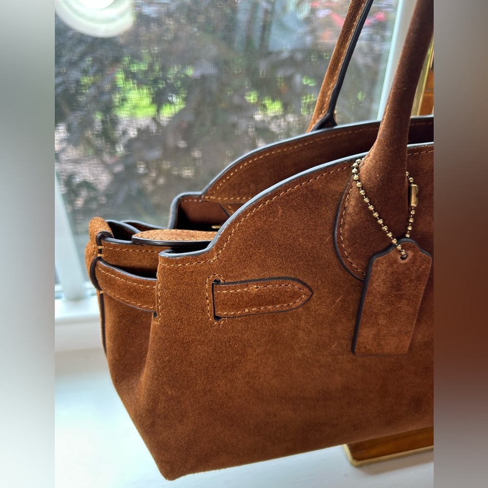 NWOT🌸COACH Empire 34 Carryall Suede Shoulder Handle Bag in “Warm Brown” - Picture 7 of 15